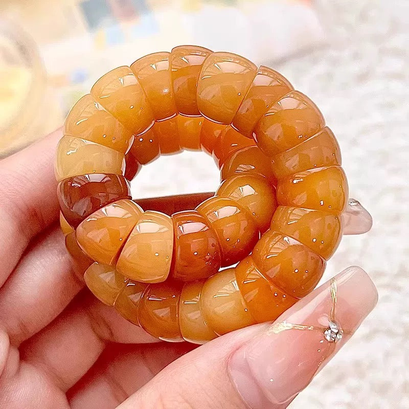 Amber Yellow Bodhi Chunky Bead Bracelet
